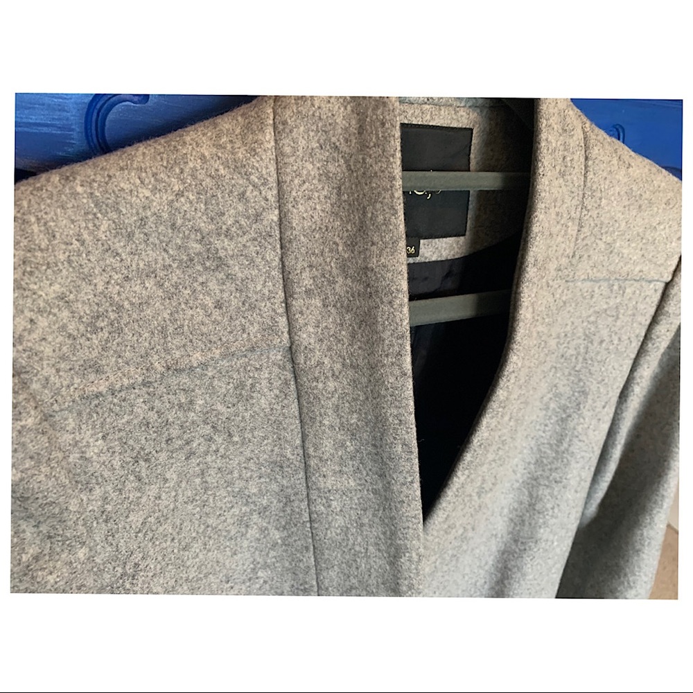 Maje Light Gray Long Wool Coat size 36 US 4 - Picture 3 of 5